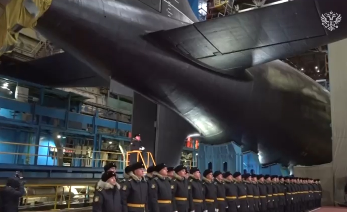   Спуск атомной подлодки «Пермь» с крылатыми ракетами «Циркон»
