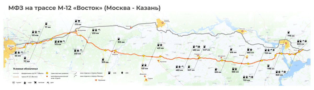    На карте есть как традиционные, так и новые элементы дорожной инфраструктуры
