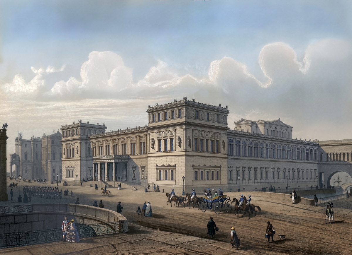 Новый Эрмитаж. Литография по рисунку И. Шарлеманя
