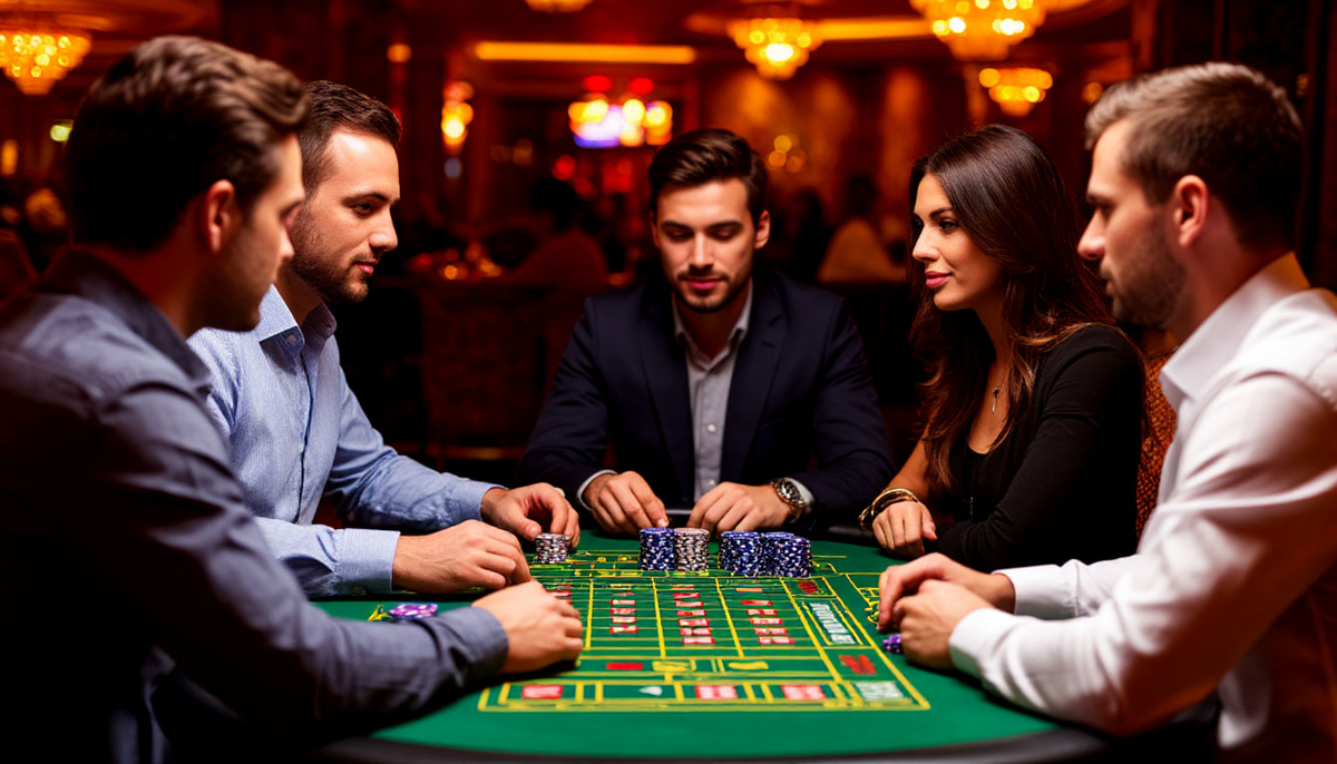 Игроки увлечены ходом игры в казино