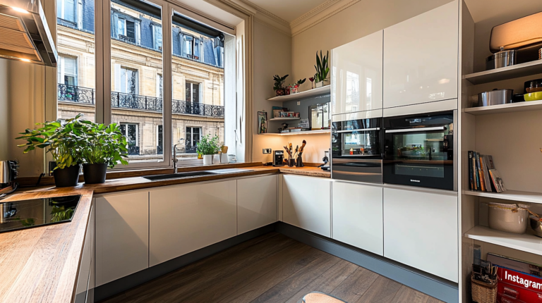    Прямая кухня с окном: свет, простор и уют svkuhni77