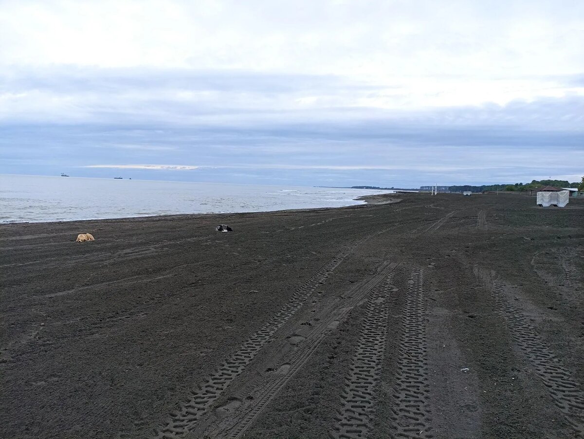 пляж с чёрными песками в Уреки