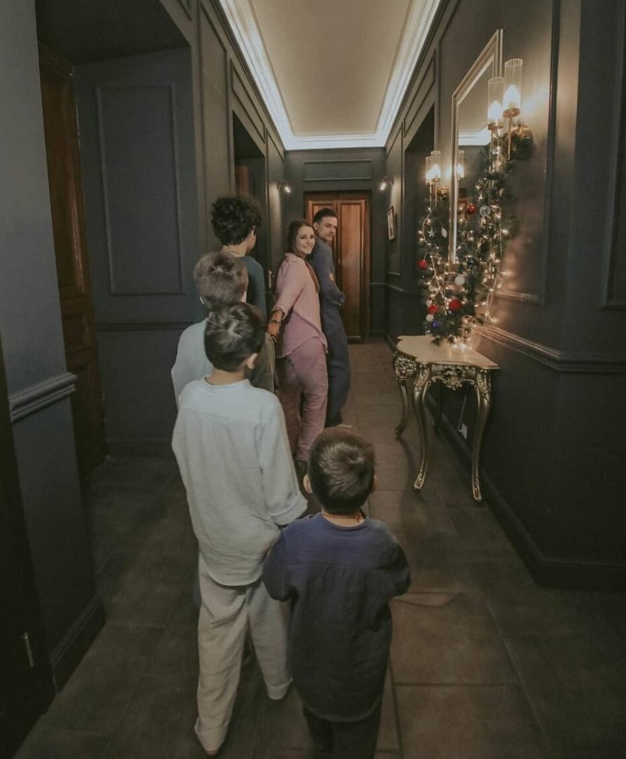 Глафира Тарханова с мужем и детьми