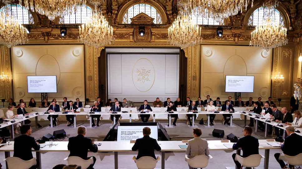 Саммит «коалиции желающих» в Елисейском дворце.📷Фото: Ludovic Marin, Pool / AP