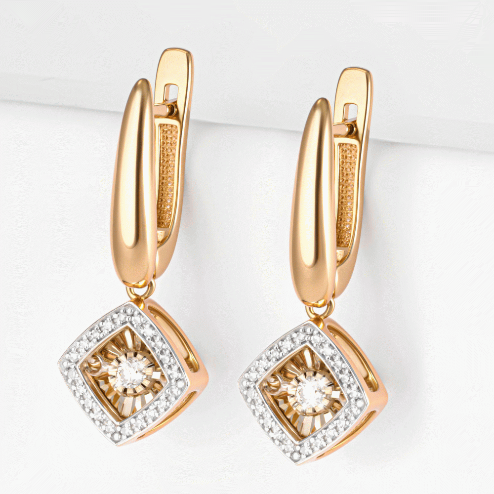 Золотые серьги с танцующими бриллиантами
Григорьев Даймонд
Код: 000-390584