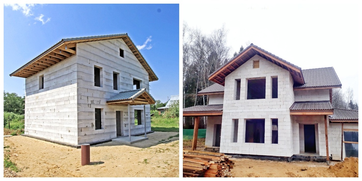 Проект "Вилла" 152м2 и дом по индивидуальному проекту 360м2. Фотобанк СК "БАКО".