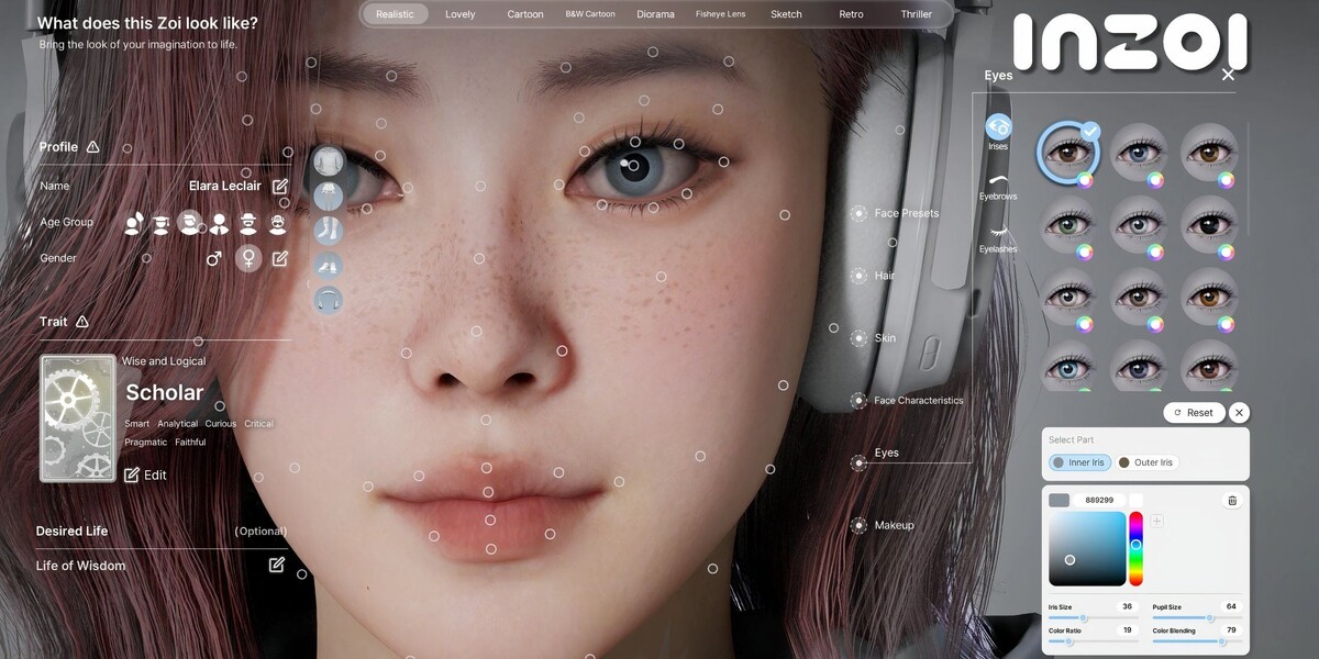 Редактор персонажа наглядно 