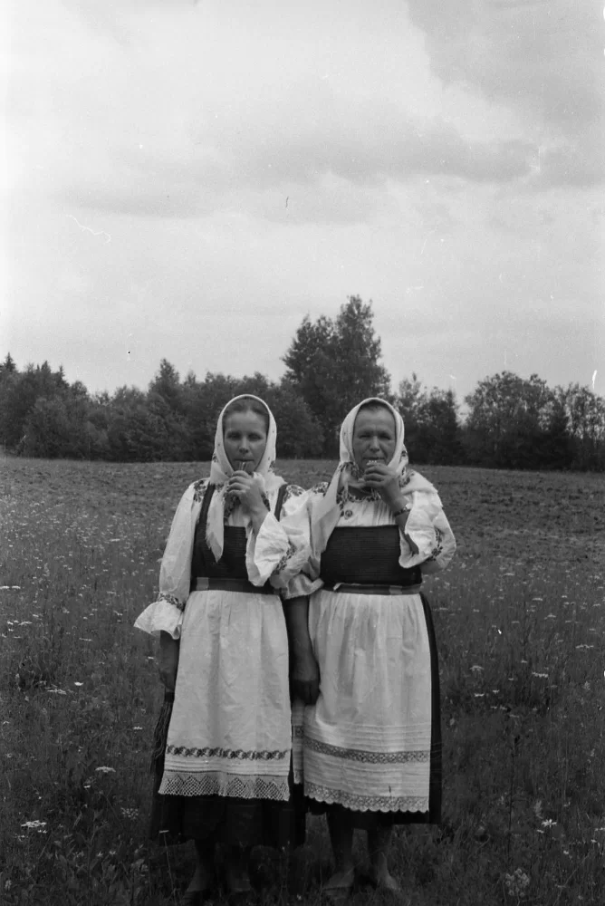 Женщины в традиционной праздничной одежде, Коми ACCP, Прилузский район, сел. Черныш