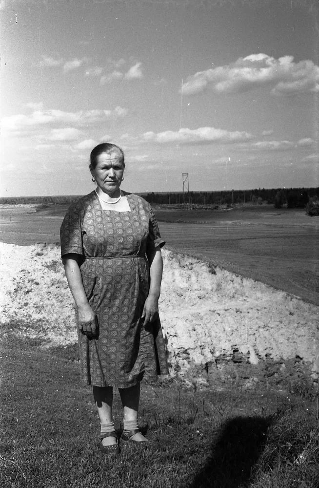 Женщина в платье городского типа.