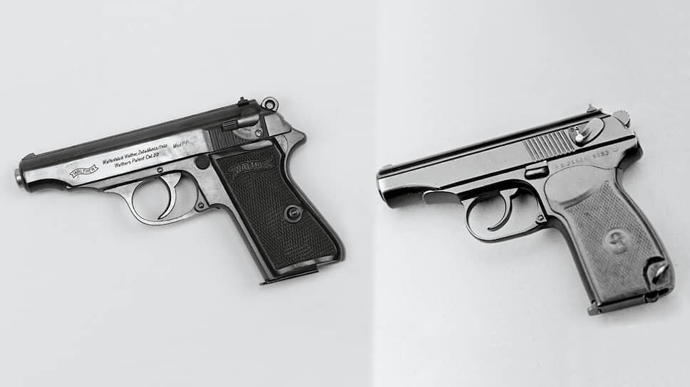    «Базой для комплекса ПМ (справа) стал германский “Вальтер” РР (слева)».