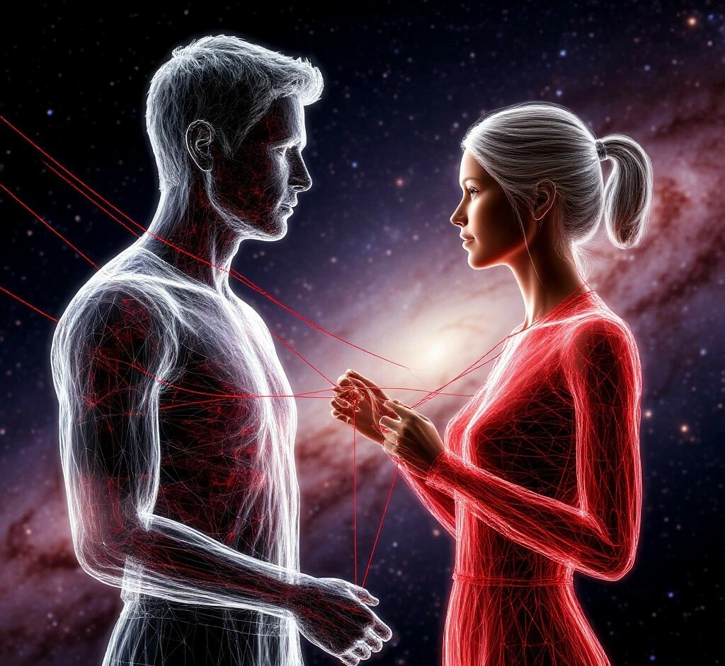 Невидимая связь кармических партнёров.