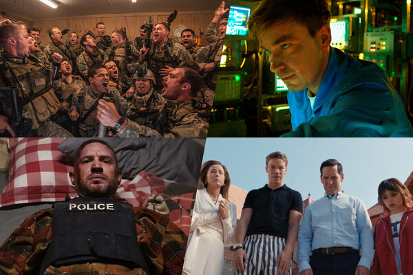 Кадры из фильмов «Под огнем», «Кракен», «Опустошение», «Смерть единорога» (2025) / A24/Централ Партнершип/Netflix 