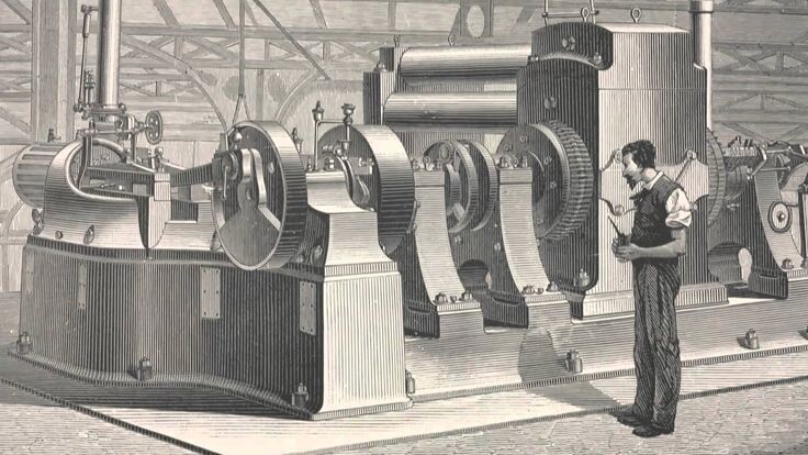 Первая электростанция Эдисона, Нью-Йорк, 1882 год 