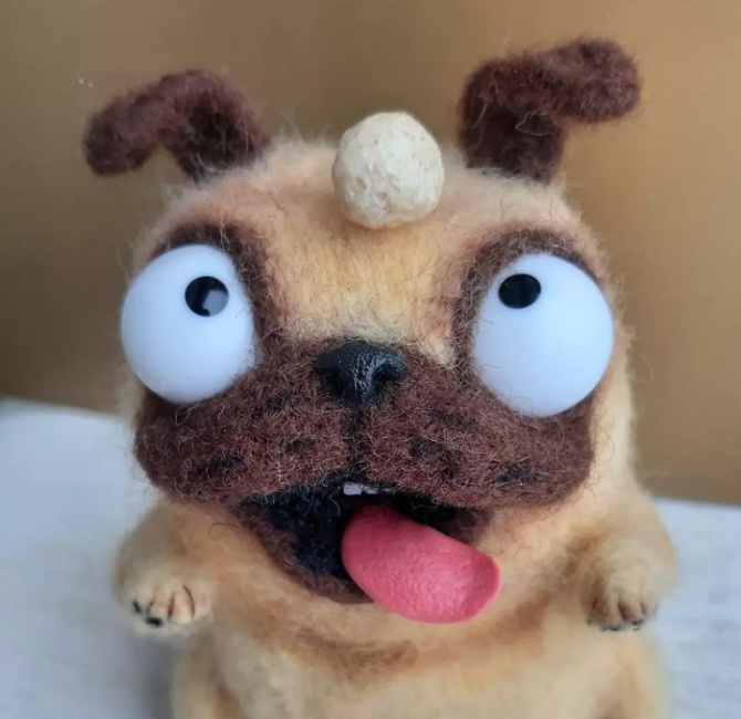 Безумный мопс,работа тёплых рук. Личный архив.