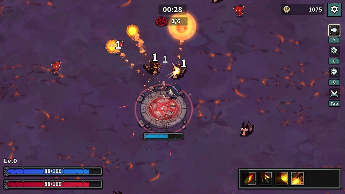 Один из героев Goat Survivor в центре пентаграммы. Источник скриншота: Steam