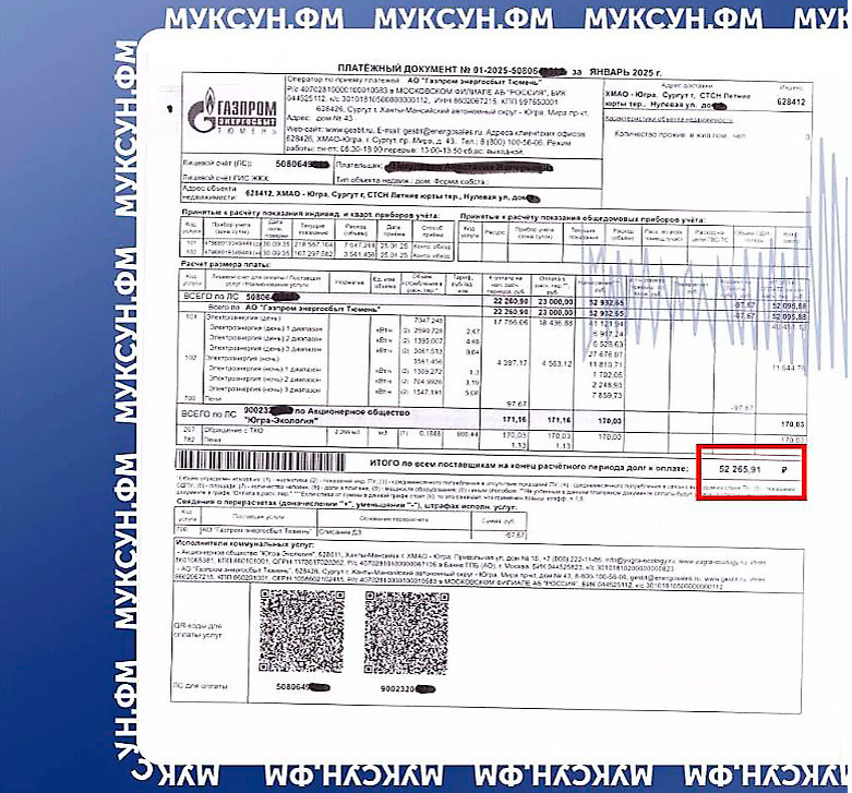 Листайте 4 квитанции -> Фото квитанций: muksun.fm | дачники Сургута