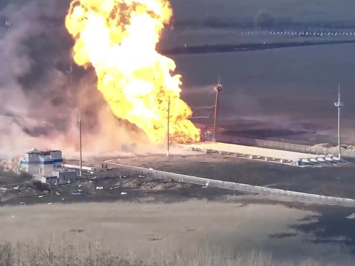 Газоизмерительная станции "Суджа" после удара ВСУ© Минобороны РФ