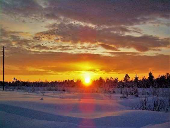 Фотографии Татьяны Немшановой. Закат над болотом Крайнего Севера Западной Сибири, ХМАО Югра, Зауралье, Приполярный Урал.