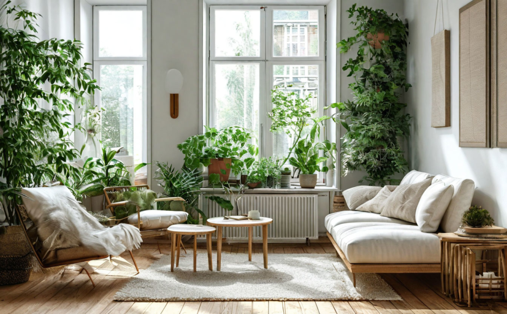    Дизайн интерьера в скандинавском стиле с белыми стенами и минимализмом Keri