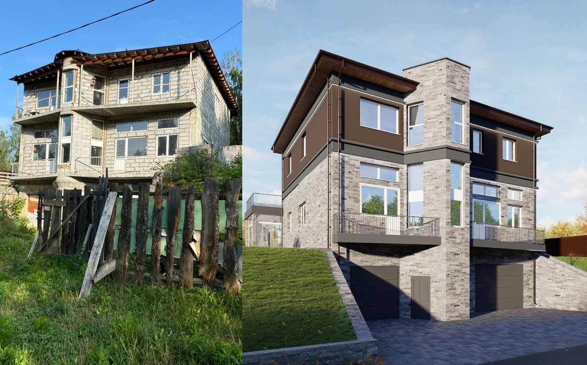 Архитектурный проект реконструкции каменного дома. Дизайн-студия Малина-ПРО.