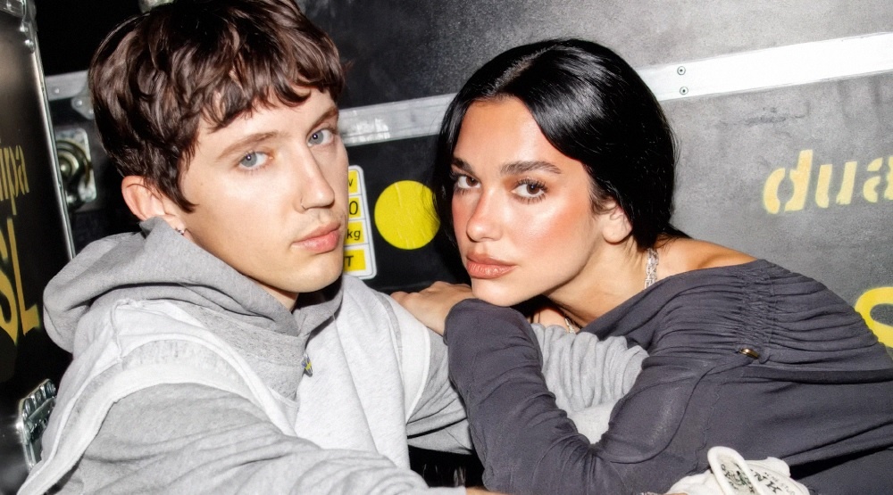     Трой Сиван и Дуа Липа / Скриншот из визуалайзера ремикса «Physical»