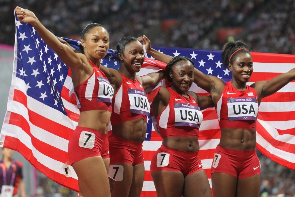 Женская сборная США - рекордсменки мира в эстафеет 4*100