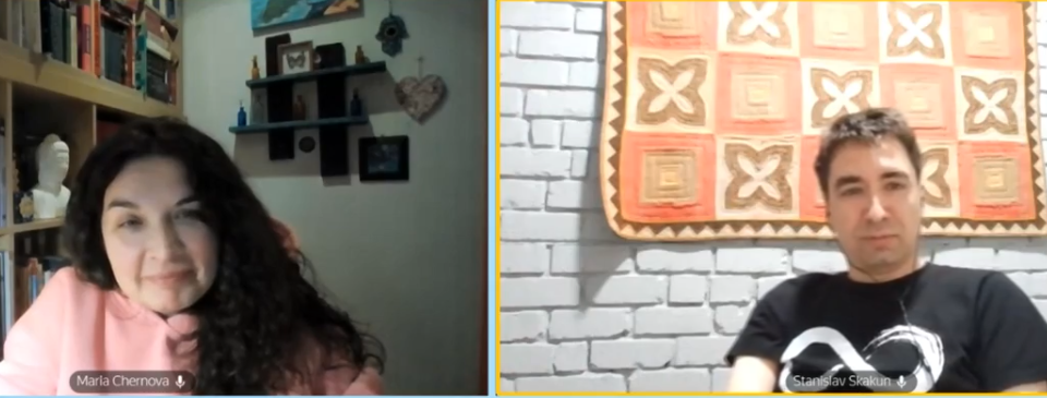 Мария Чернова и Станислав Скакун. Скришот видеозаписи интервью 