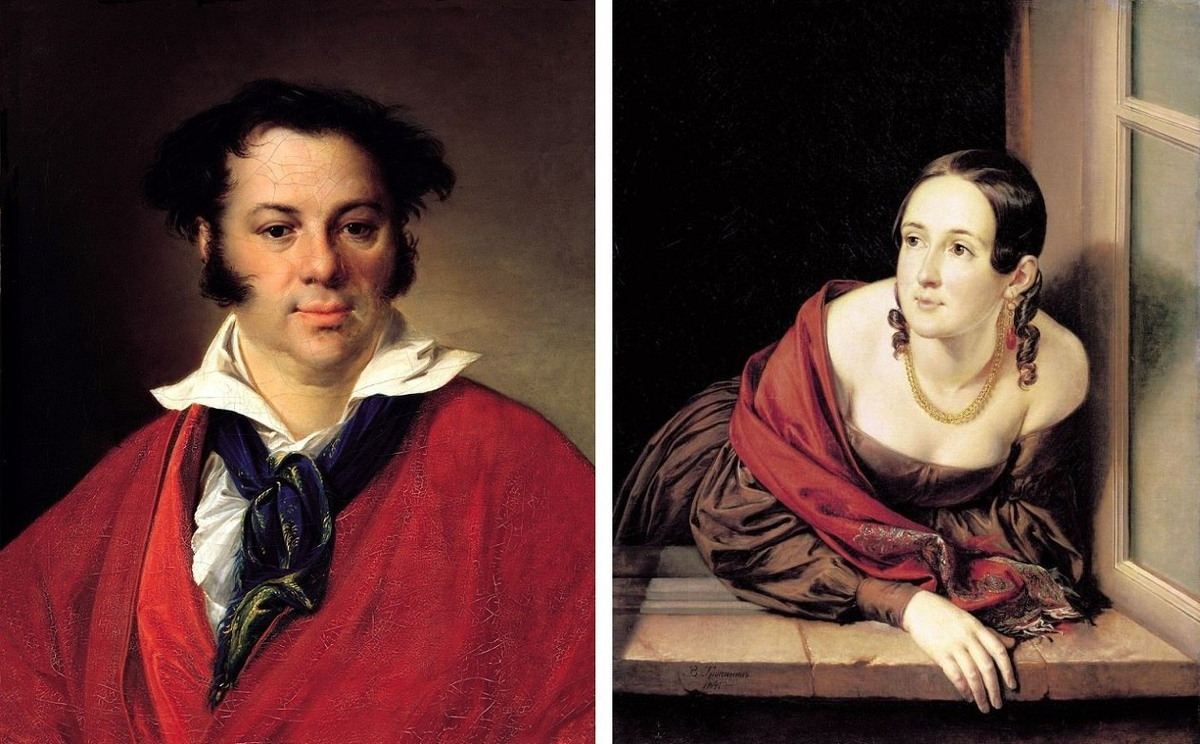 Портрет Константина Георгиевича Равича, 1823 г. Женщина в окне (казначейша) 1841 г.