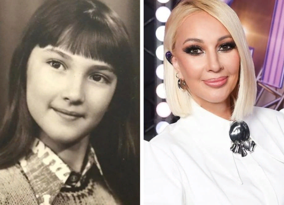 Лера Кудрявцева в детстве и сейчас / @leratv, соцсети