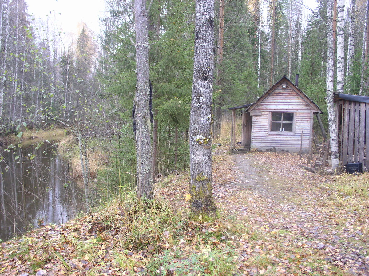 Банька рядом с охотничьим домиком в вятской тайге.
