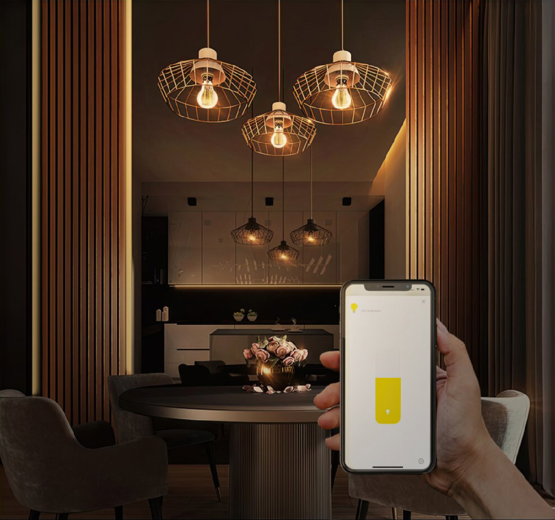Умные лампочки в дизайне интерьера в стиле лофт