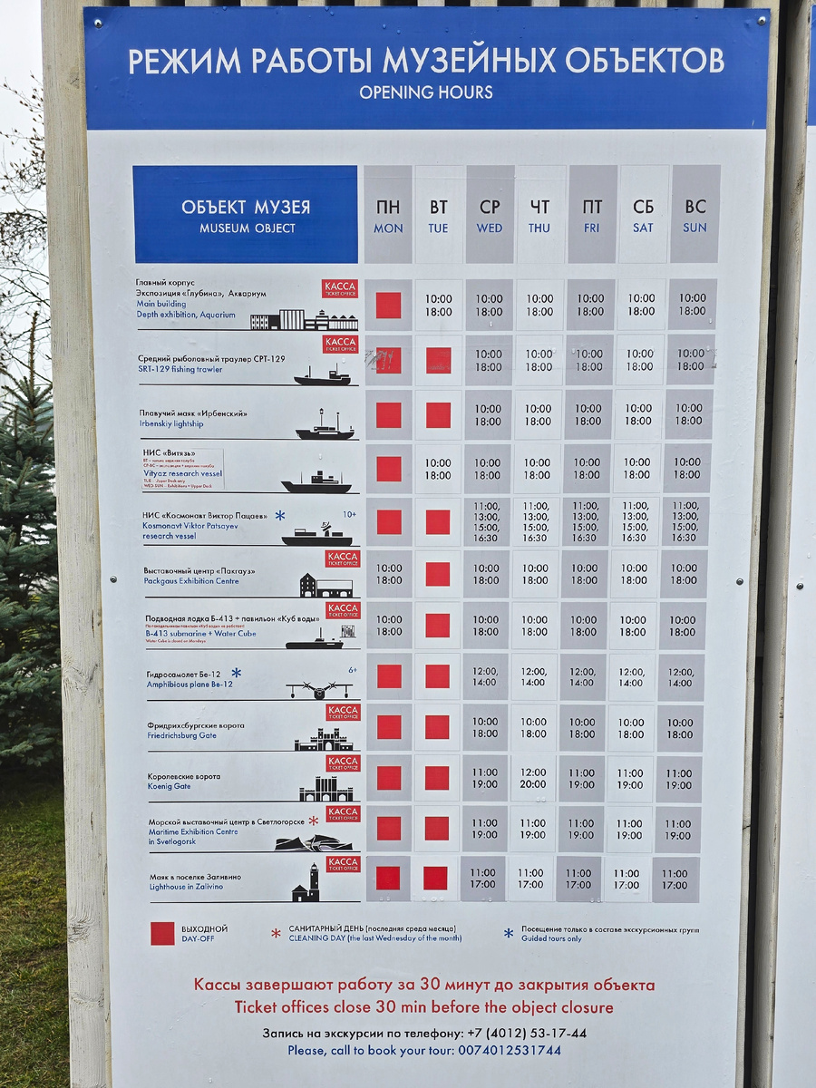 Объекты музея находятся в Калининграде, Светлогорске и пос.Заливино