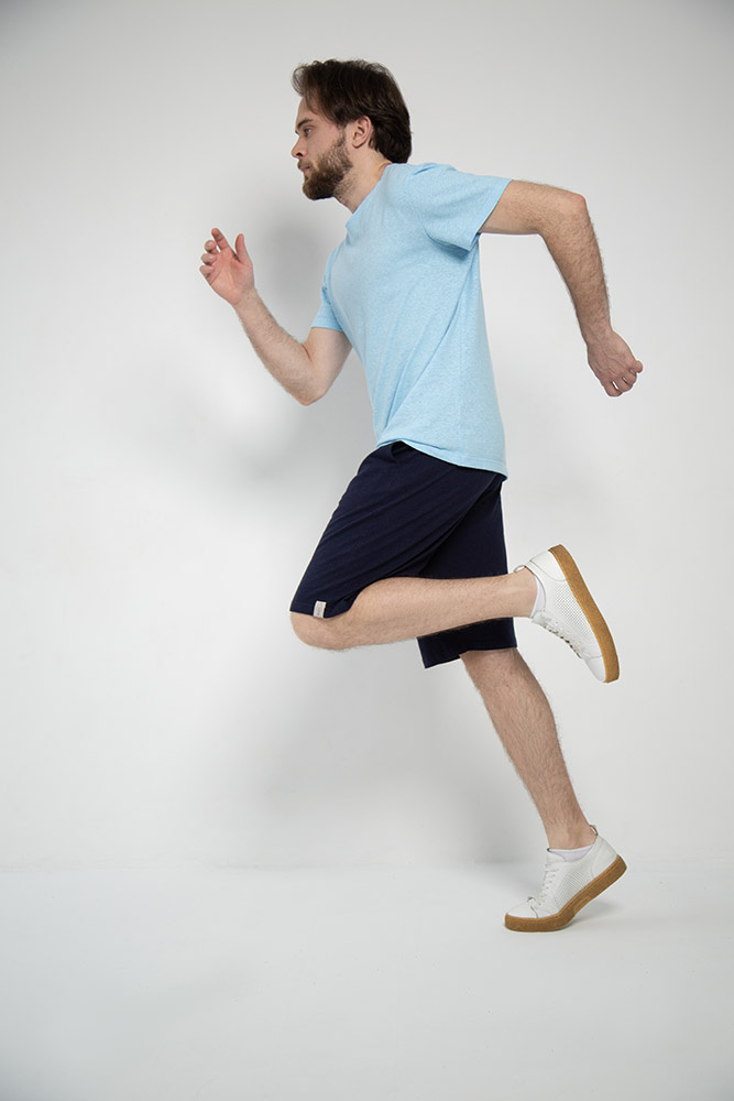 Мужские синие шорты из конопляного трикотажа Uzor Wear