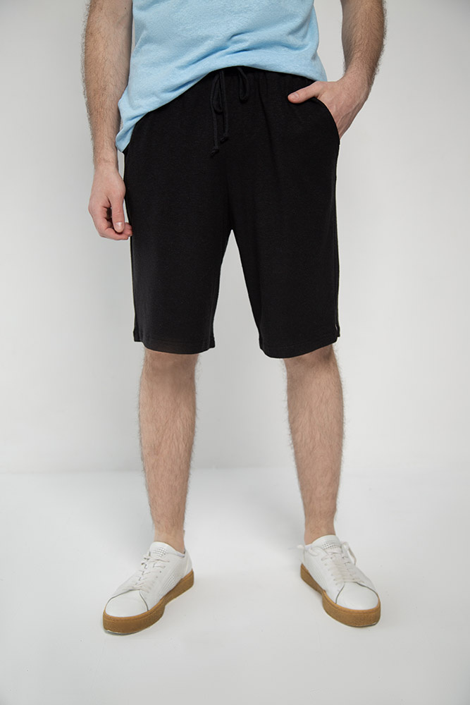Мужские чёрные шорты из конопляного трикотажа Uzor Wear