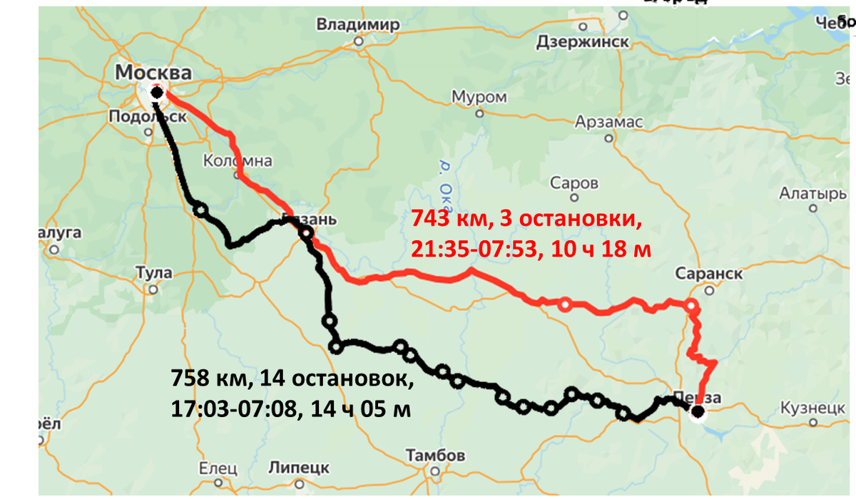 Построено автором на основе Яндекс.Расписания