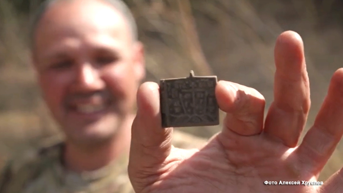 Старинная иконка-складень, 17-18 век.