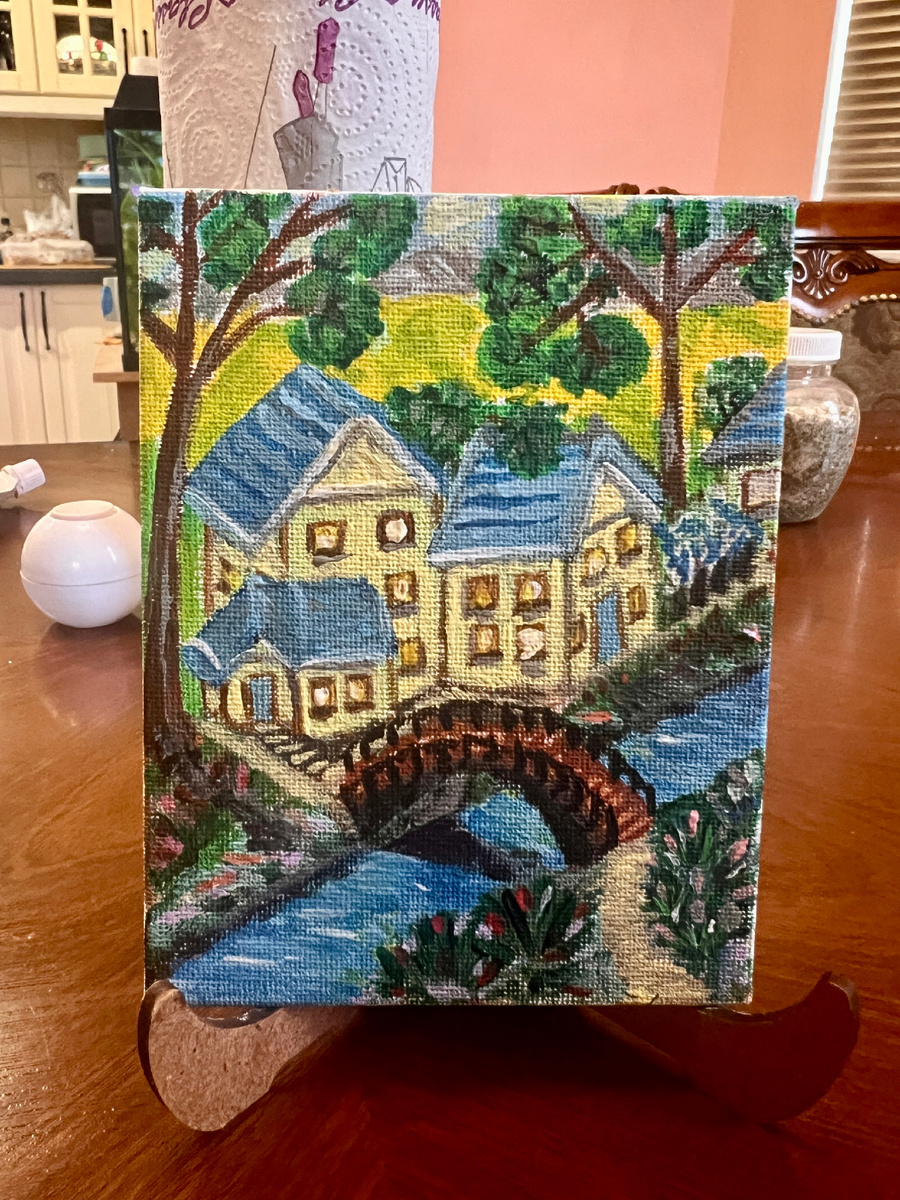 Холст и начало работы акриловым красками