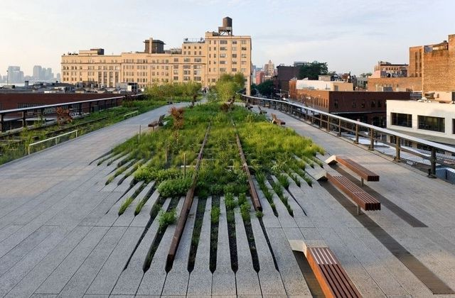 (High Line в Нью-Йорке – заброшенная железнодорожная ветка, которую долгое время планировали снести, но она была преобразована в парк и стала одним из самых популярных мест в городе