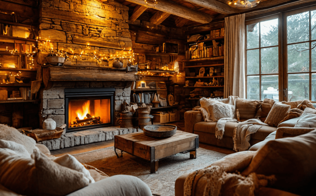    Дизайн гостиной в деревенском стиле декорирование Keri