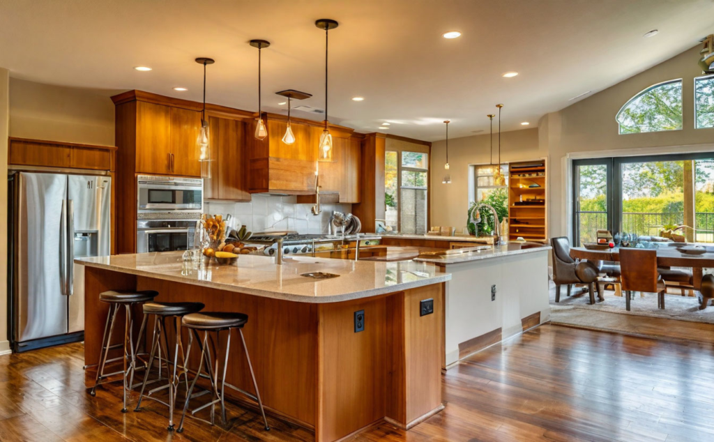    Функциональный дизайн интерьера острова в гостиной Keri