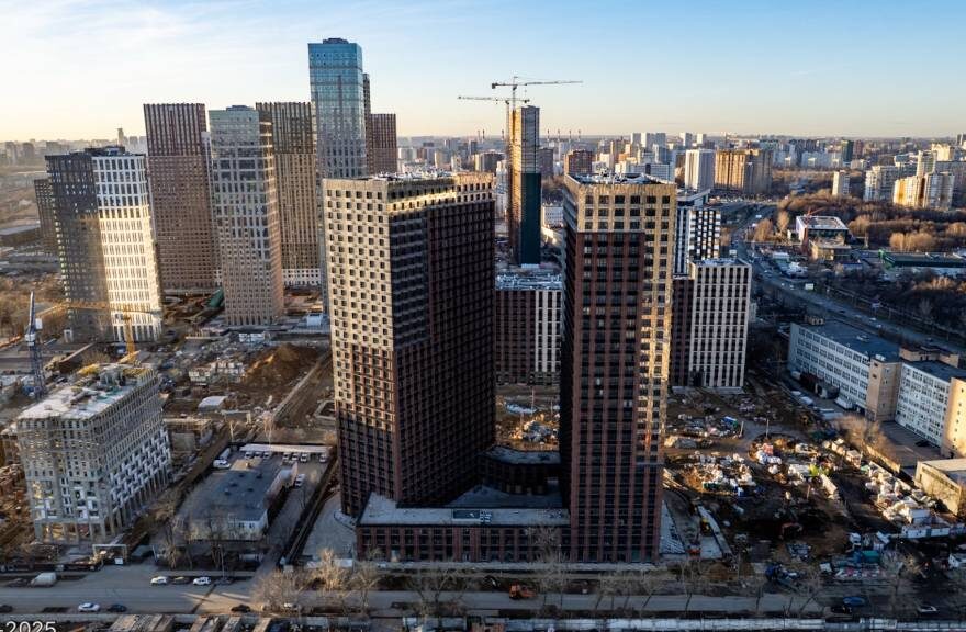     На фото ход строительства ЖК «Дмитровское небо» от ЛСР