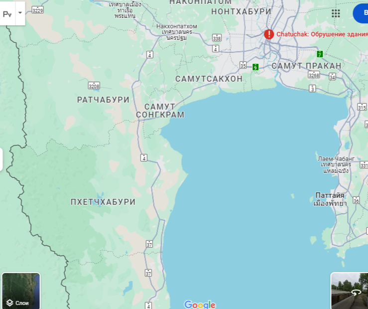 Фрагмент карты побережья Сиамского залива