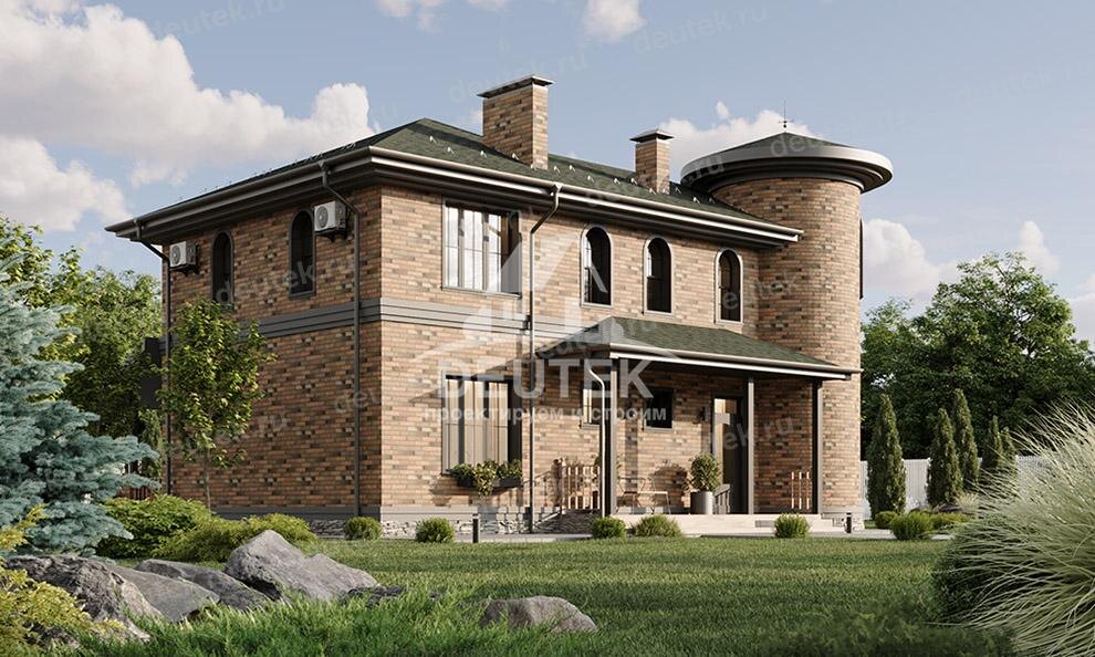 Проект двухэтажного дома 191 м2 из газобетона с подвалом