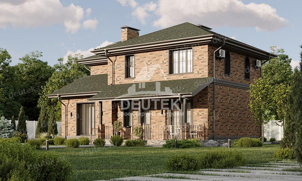 Проект двухэтажного дома 191 м2 из газобетона с подвалом