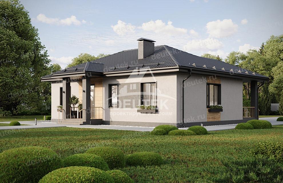 Проект одноэтажного дома 111 м2 с террасой