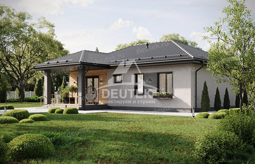 Проект одноэтажного дома 111 м2 с террасой