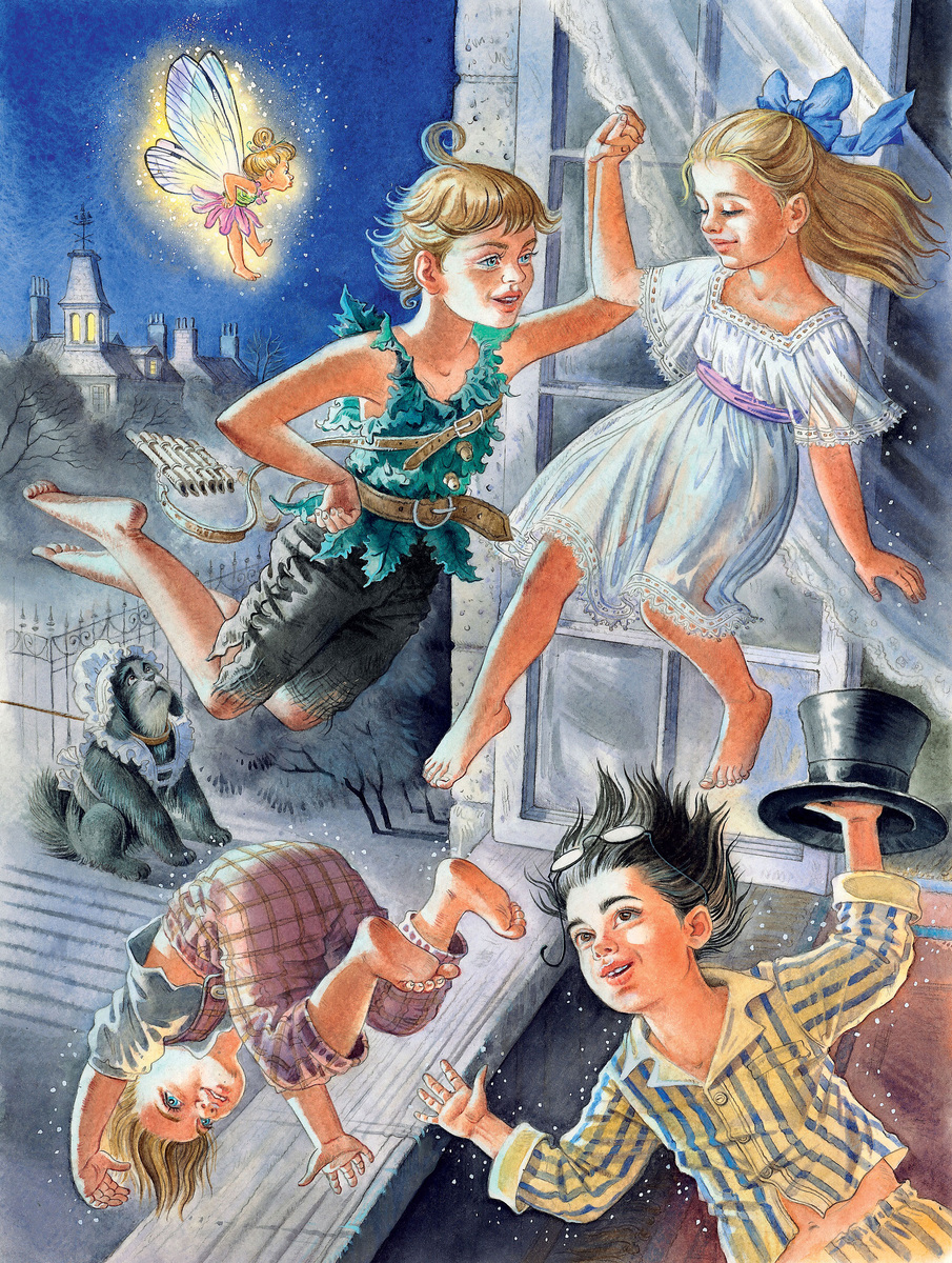 Иллюстрация к сказочной повести Джеймса Барри Питер Пэн, издательство Малыш, 2020