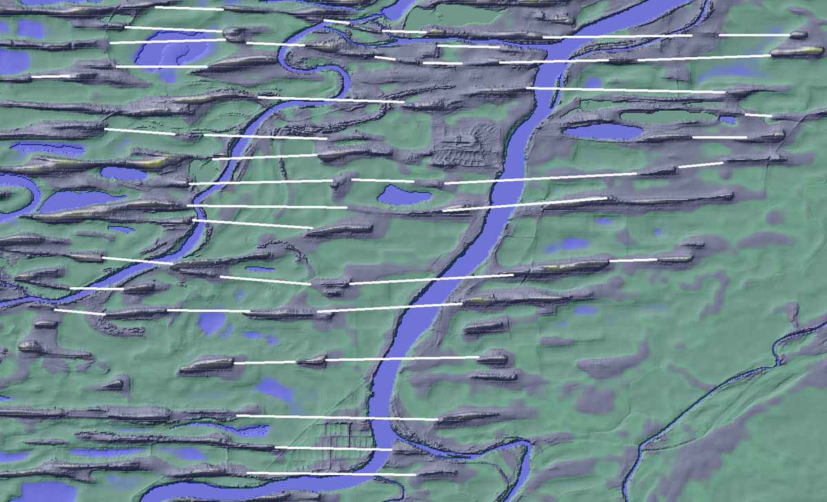 Вероятные линии размыва Бэровских бугров