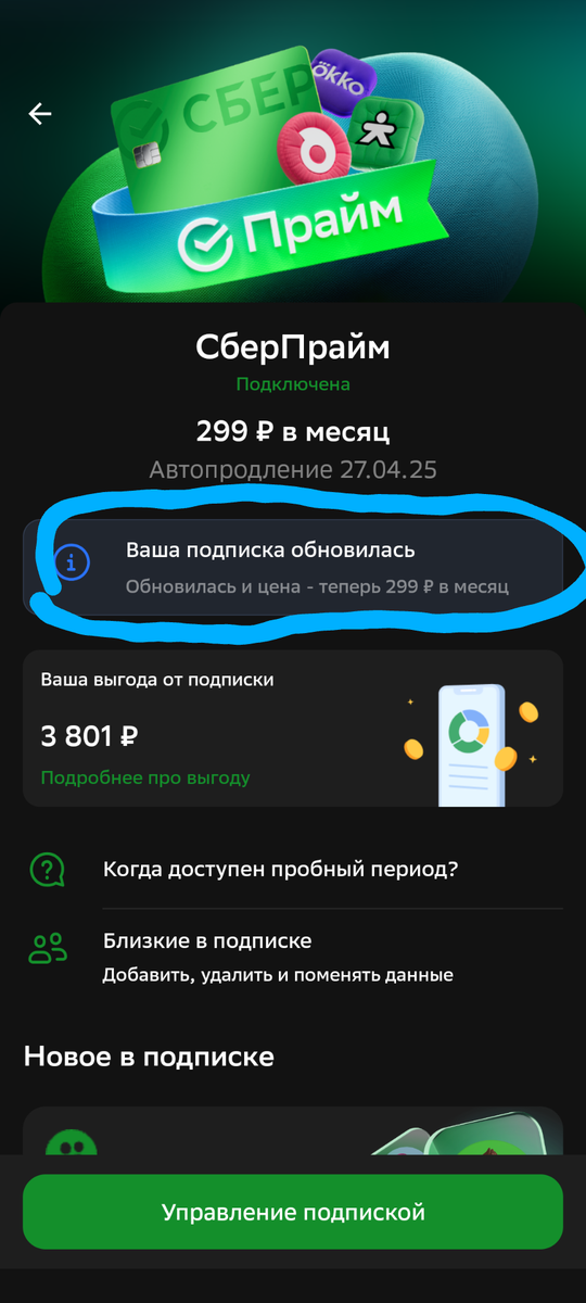 Обновилась подписка и цена (мой скриншот)
