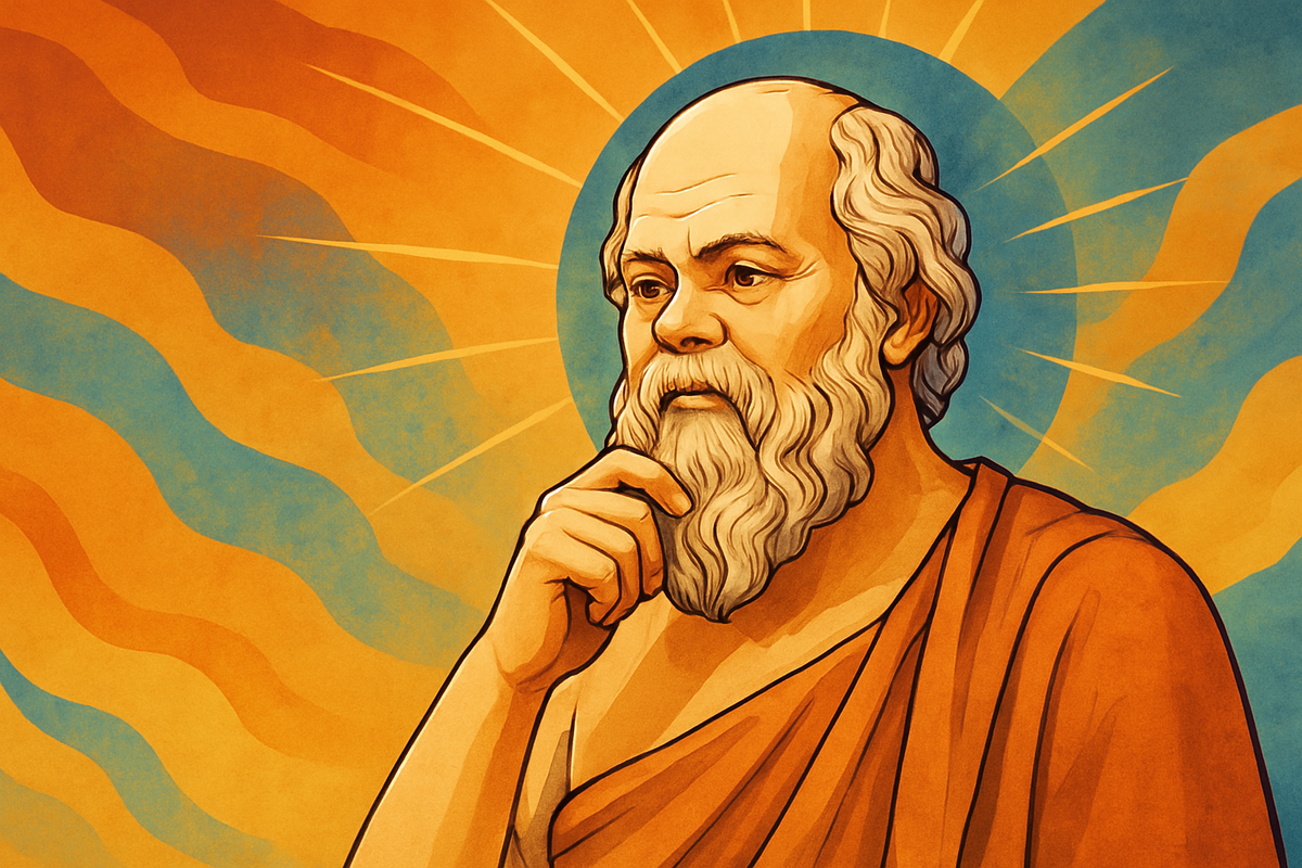 Сократ (469 до н. э., Афины — 399 до н. э., там же) — древнегреческий философ-моралист. Учитель Платона и родоначальник других сократических школ, участник публичных диспутов в эпоху расцвета афинской демократии.